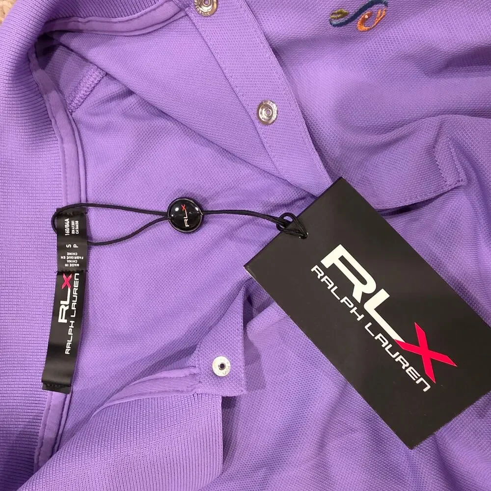 NWT Ralph Lauren and Swannies collab purple golf polo sz S
